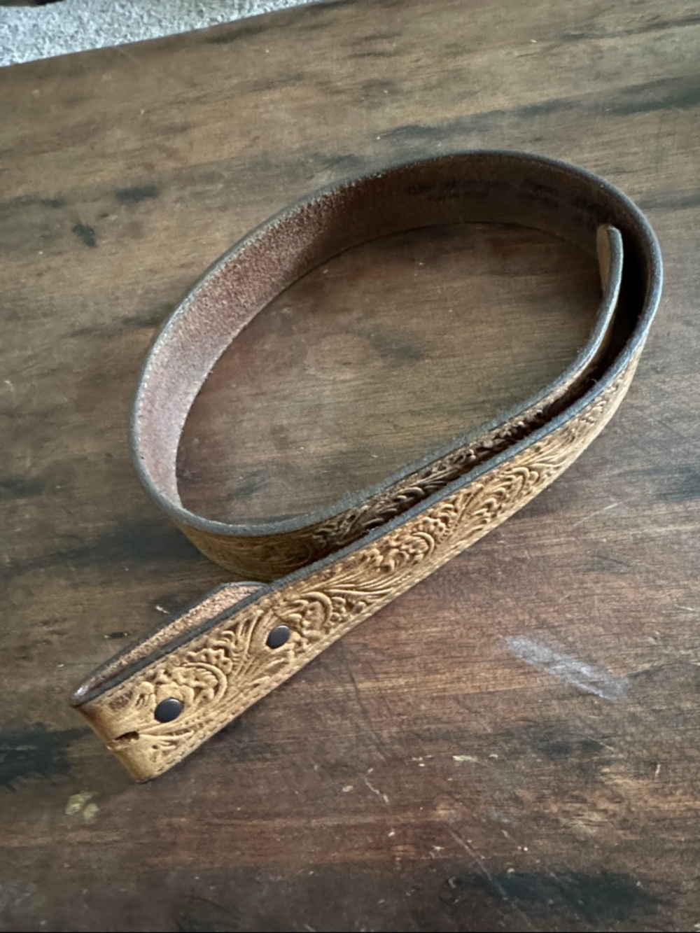 EUC Tony Lama Brown Leather Belt-no buckle
